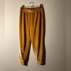 Fabletics yellow velvet joggers